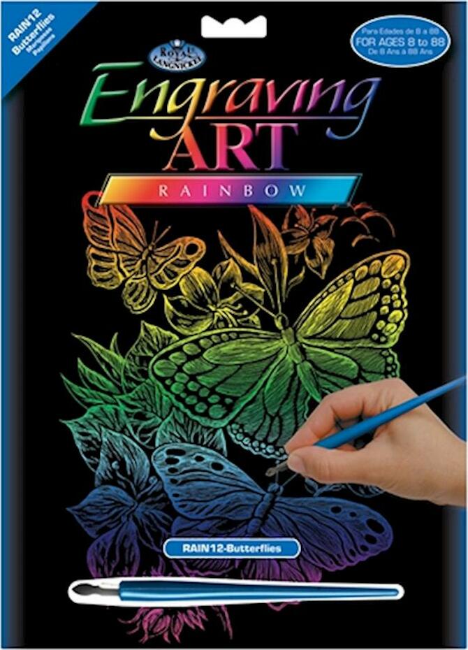 Royal Brush Manufacturing Engraving Art Rainbow Foil - Butterflies