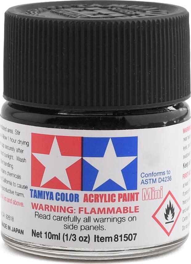 Tamiya X-18 Semi Gloss Black Acrylic Paint (10ml)