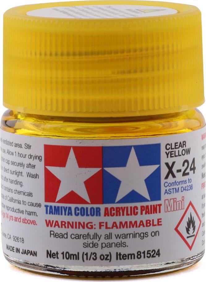 Tamiya X-24 Clear Yellow Acrylic Paint (10ml)
