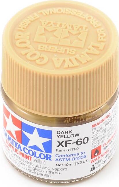 Tamiya XF-60 Flat Dark Yellow Acrylic Paint (10ml)