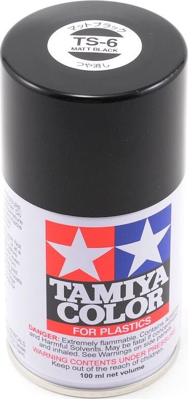 Tamiya TS-6 Matte Black Lacquer Spray Paint (100ml)