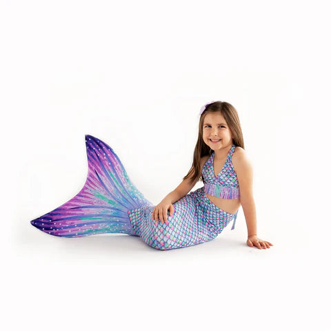 Aurora Borealis Mermaid Tail Lavender Fin C8/10 Child Large