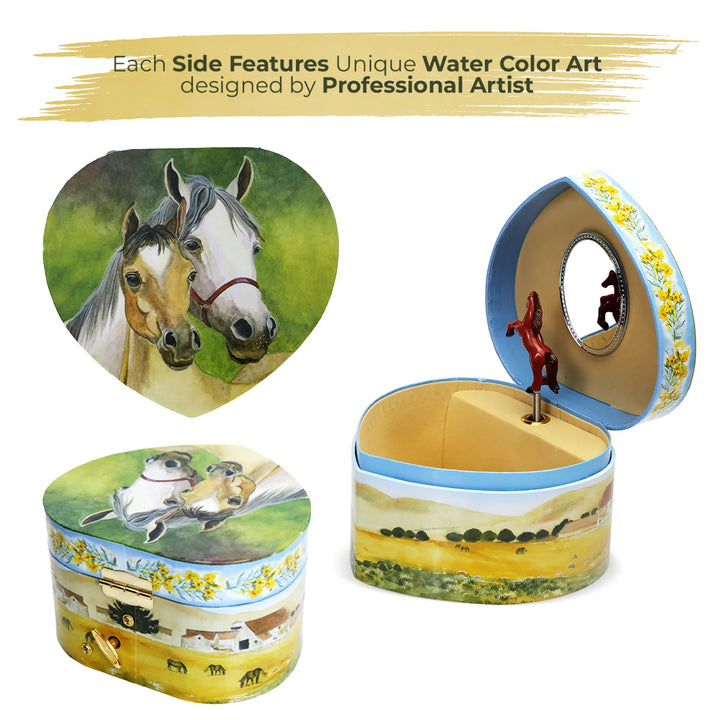 Love Of Horses Heart Jewelry Box