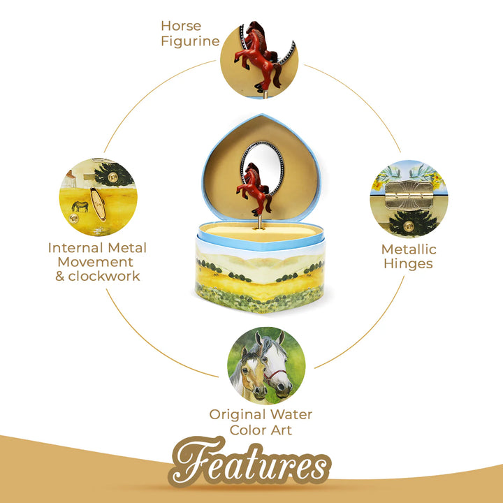 Love Of Horses Heart Jewelry Box