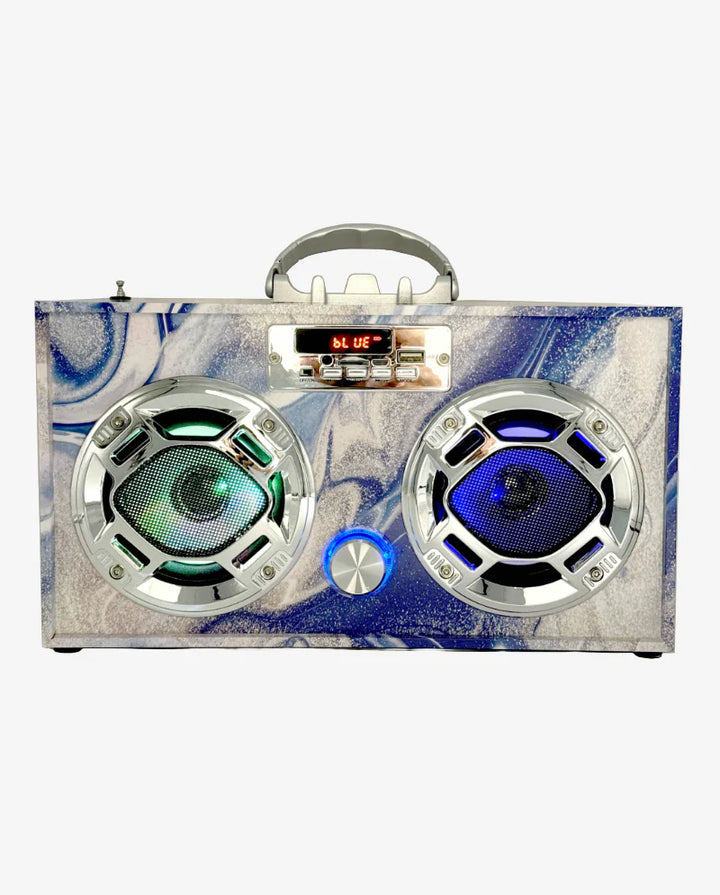 Blue Swirl Boombox Bluetooth
