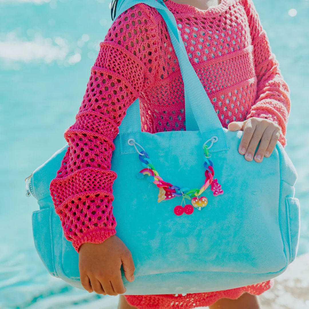 Blue Tote Bag W/ Charms