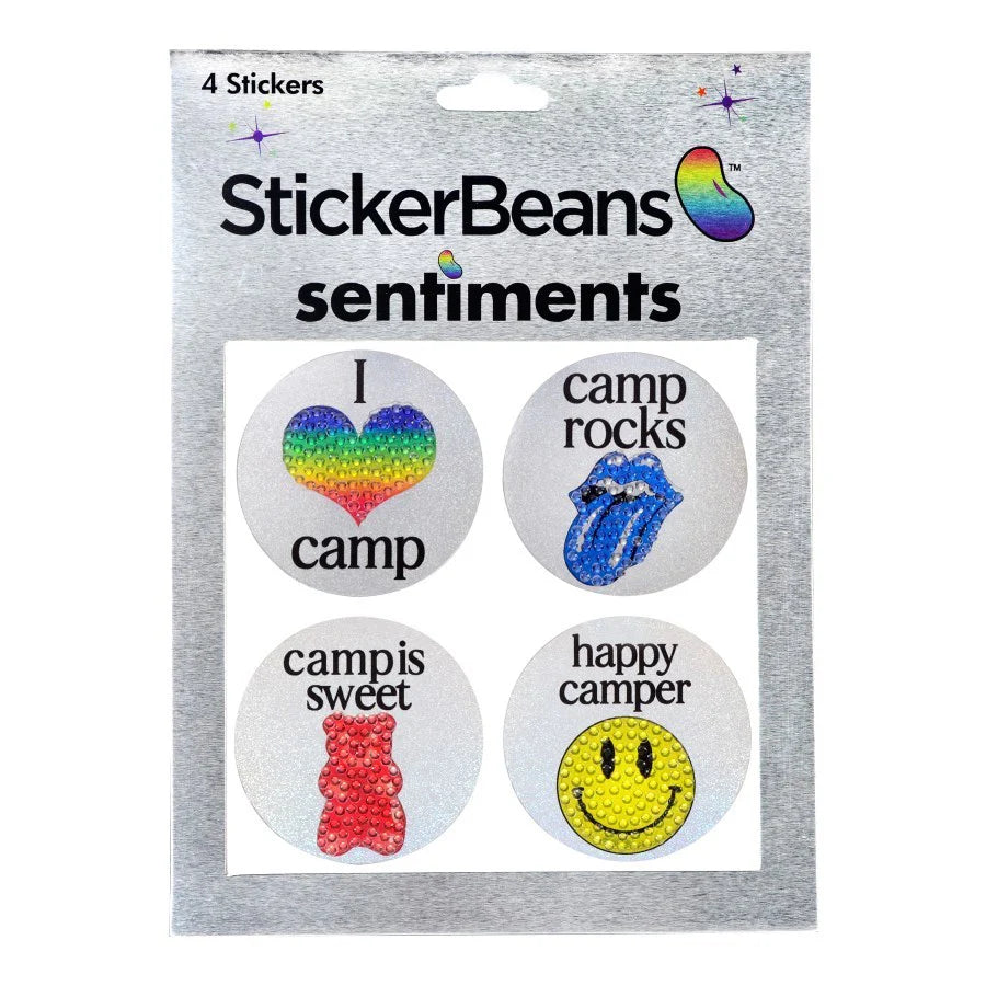 Camp Sentiment 4 Pack Stickerbeans