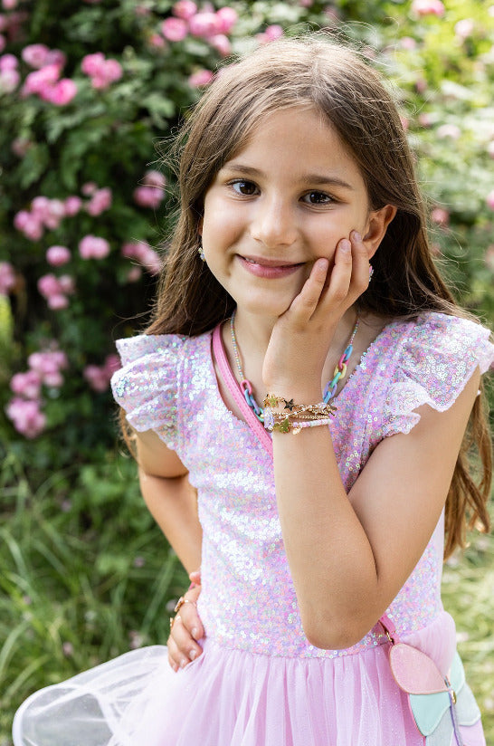 Pink Sequins Twirl Dress (Size 3-4)