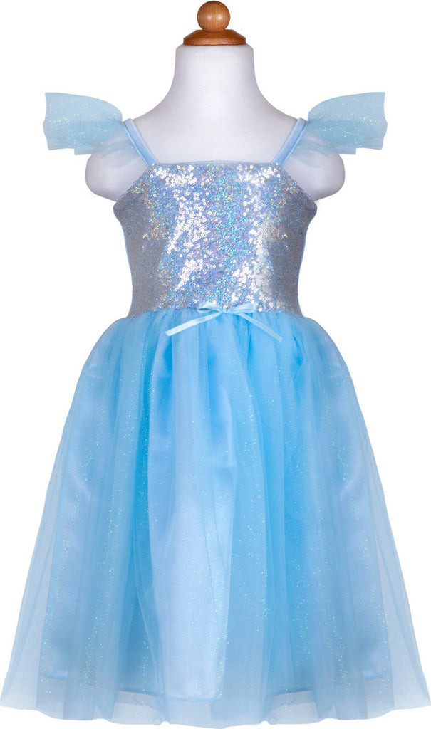sensory friendly princess dresses Sequins Princess Blue Dress 7-8