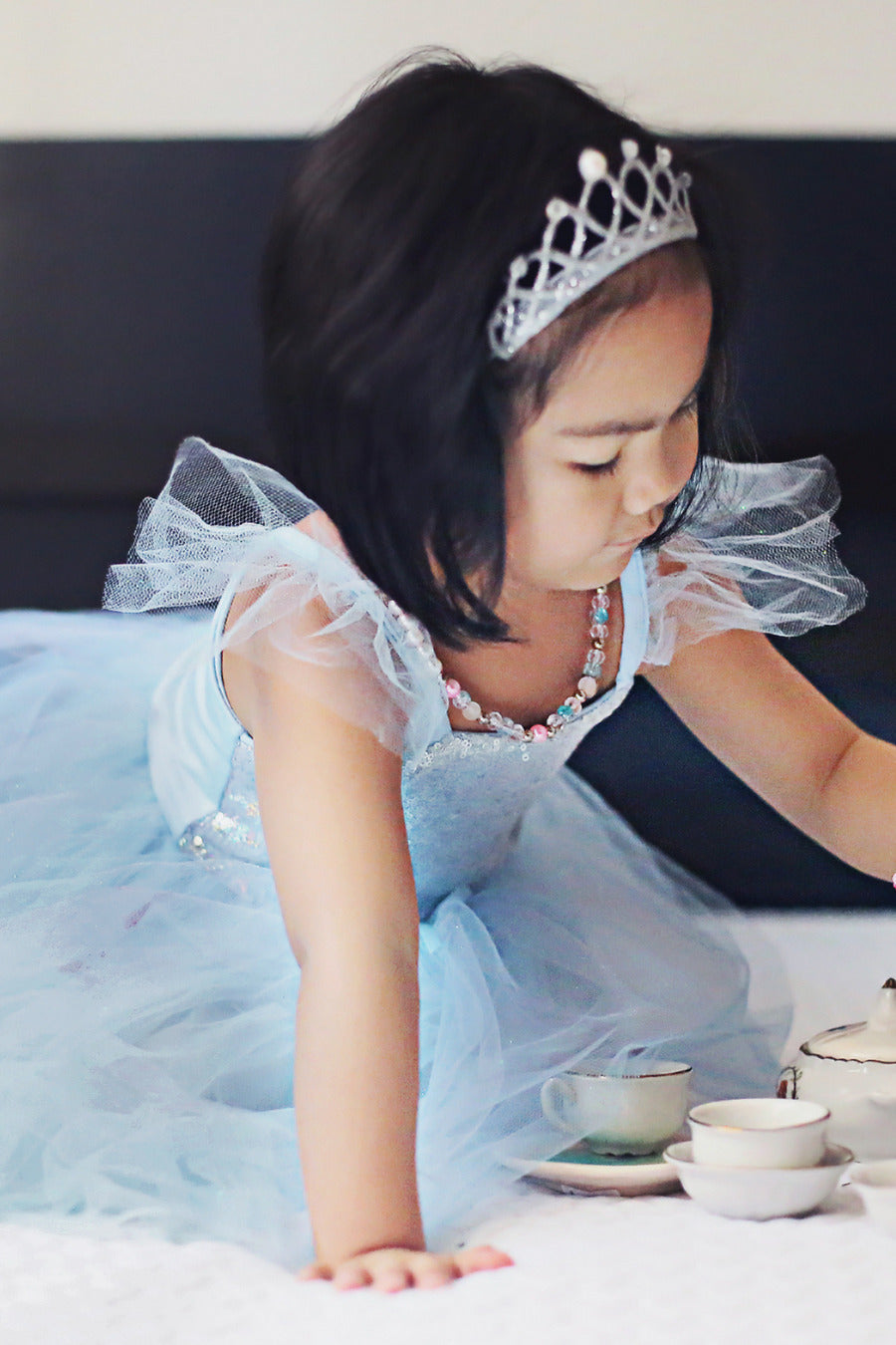 sensory friendly princess dresses Sequins Princess Blue Dress 7-8