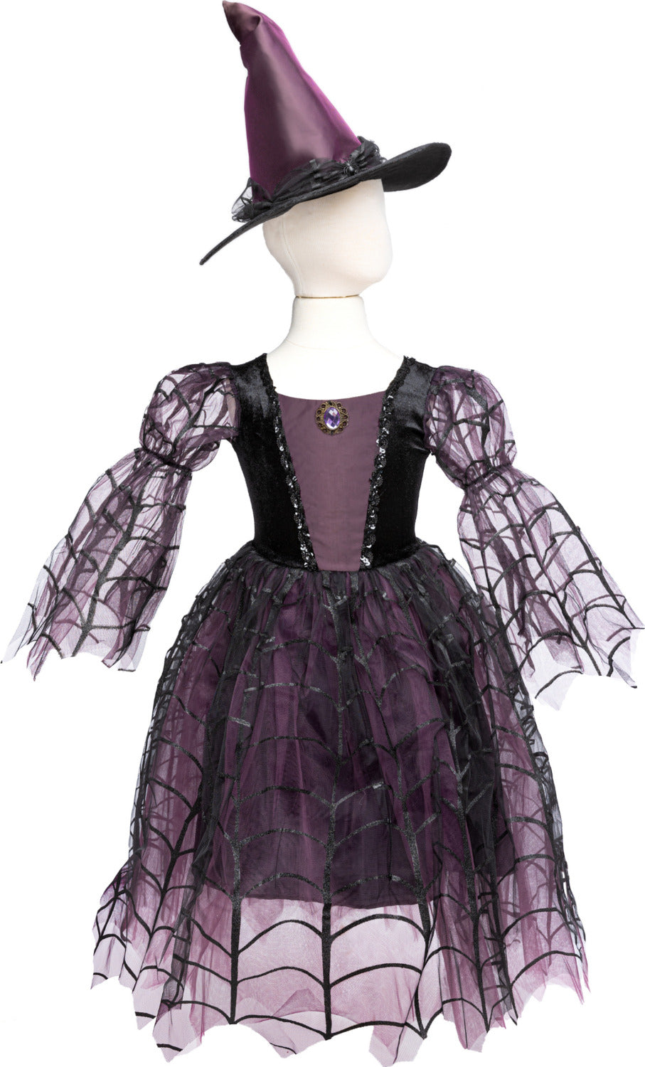 Amethyst the Spider Witch Dress with Hat (Size 5-6)