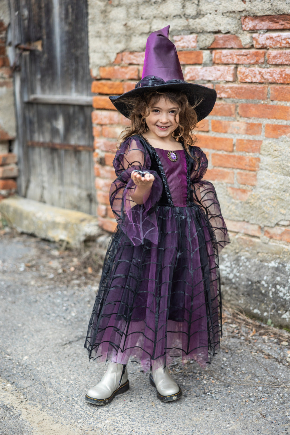 Amethyst the Spider Witch Dress with Hat (Size 5-6)
