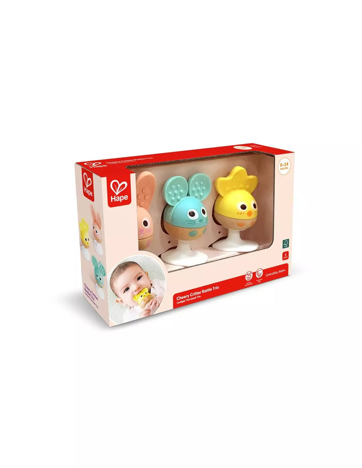 Cheery Critter Rattle Trio