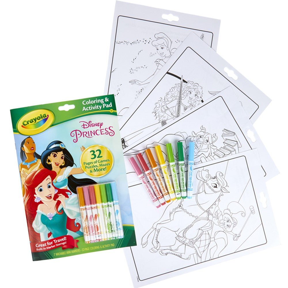 Coloring & Activity Pad w/Markers, Disney Princess