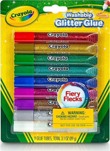 9 ct. Washable Glitter Glue - Fiery Flecks