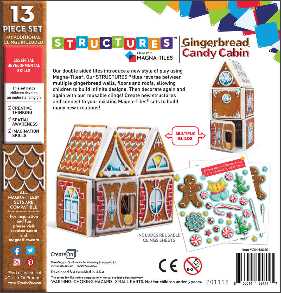 Magna-tiles Structures Gingerbread Candy Cabin 2020