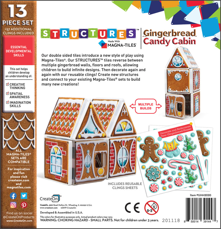 Magna-tiles Structures Gingerbread Candy Cabin 2020