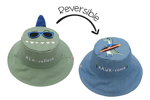 Reversible Dino/Surfer Med 2-4 Sunhat
