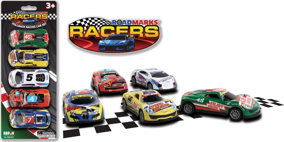 Road Marks Metal 5 Pack Racing Cars