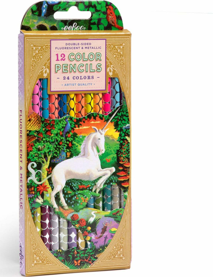 Unicorn Garden Special Pencils (12 color pencils -  double-sided )