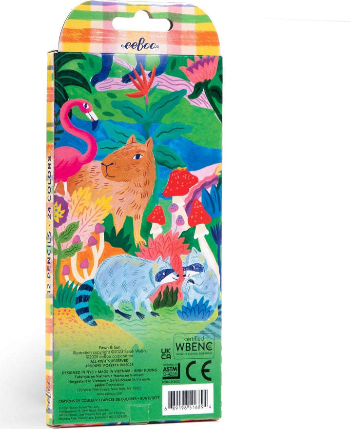Fawn & Sun 12 Double Sided Color Pencils