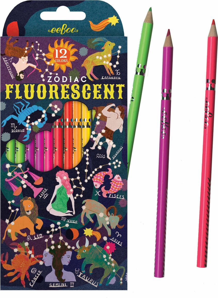 Zodiac 12 Fluorescent Color Pencils