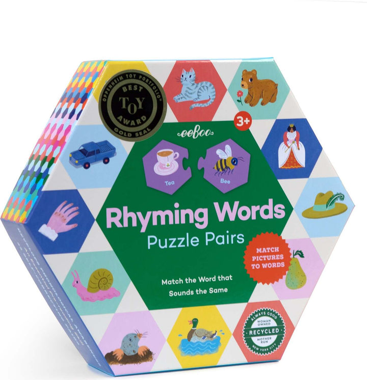 Rhyming Words (hexagon puzzle pairs)