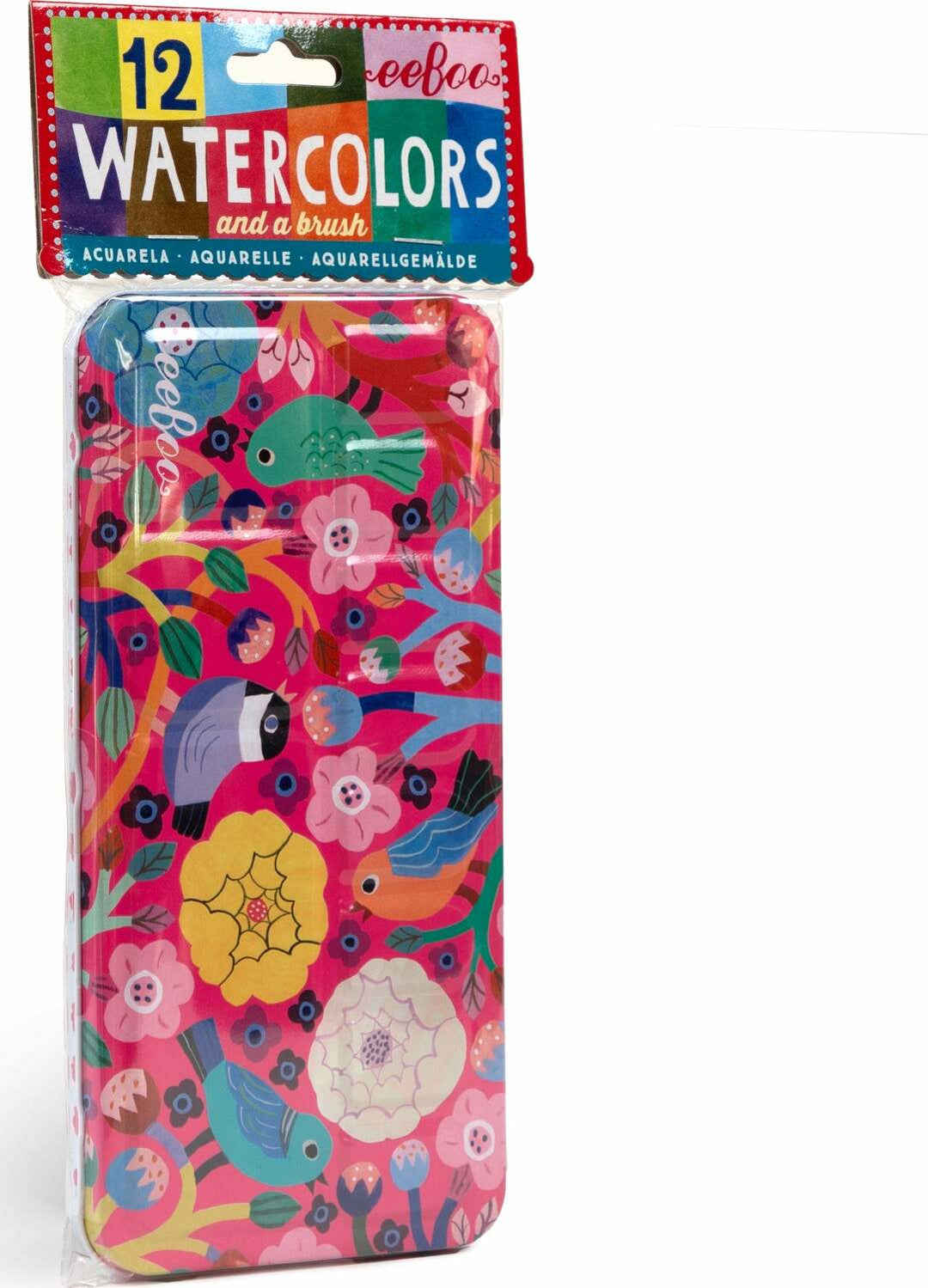 Birds in Fuchsia Watercolor Paints