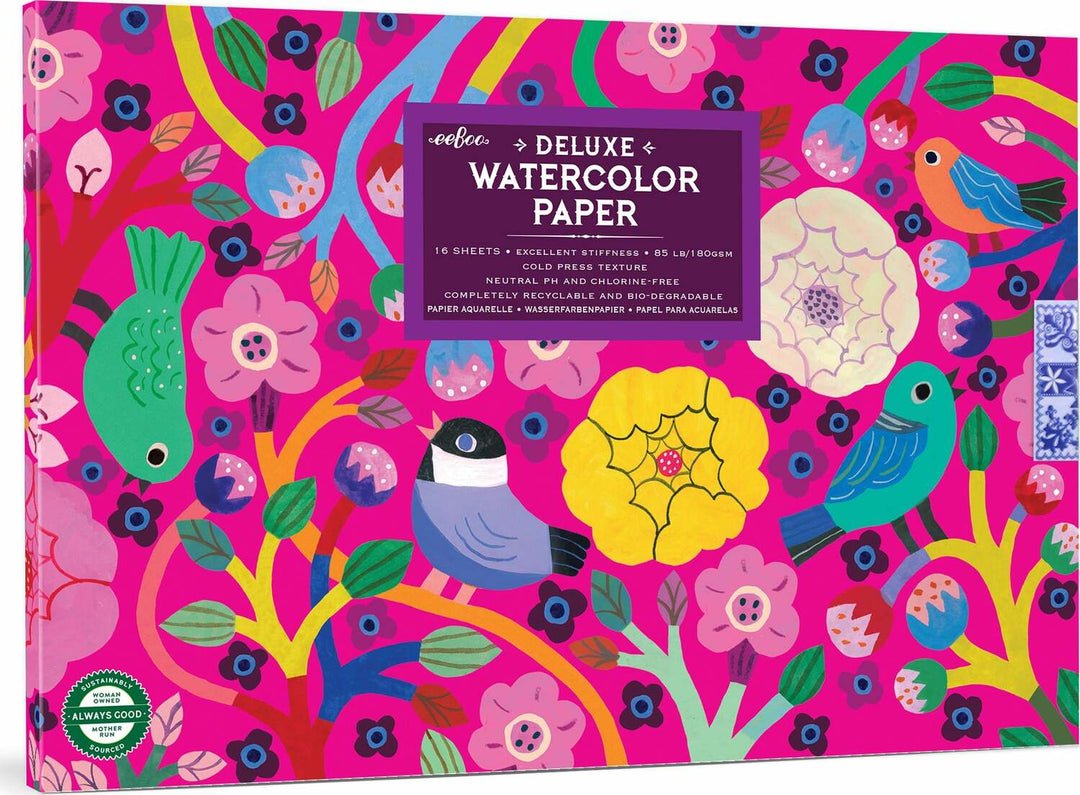 Birds in Fuchsia Watercolor Pads