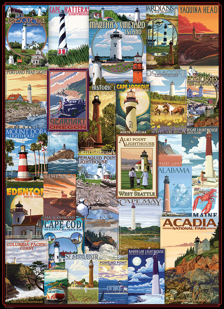 Lighthouses Vintage Posters 1000-piece Puzzle