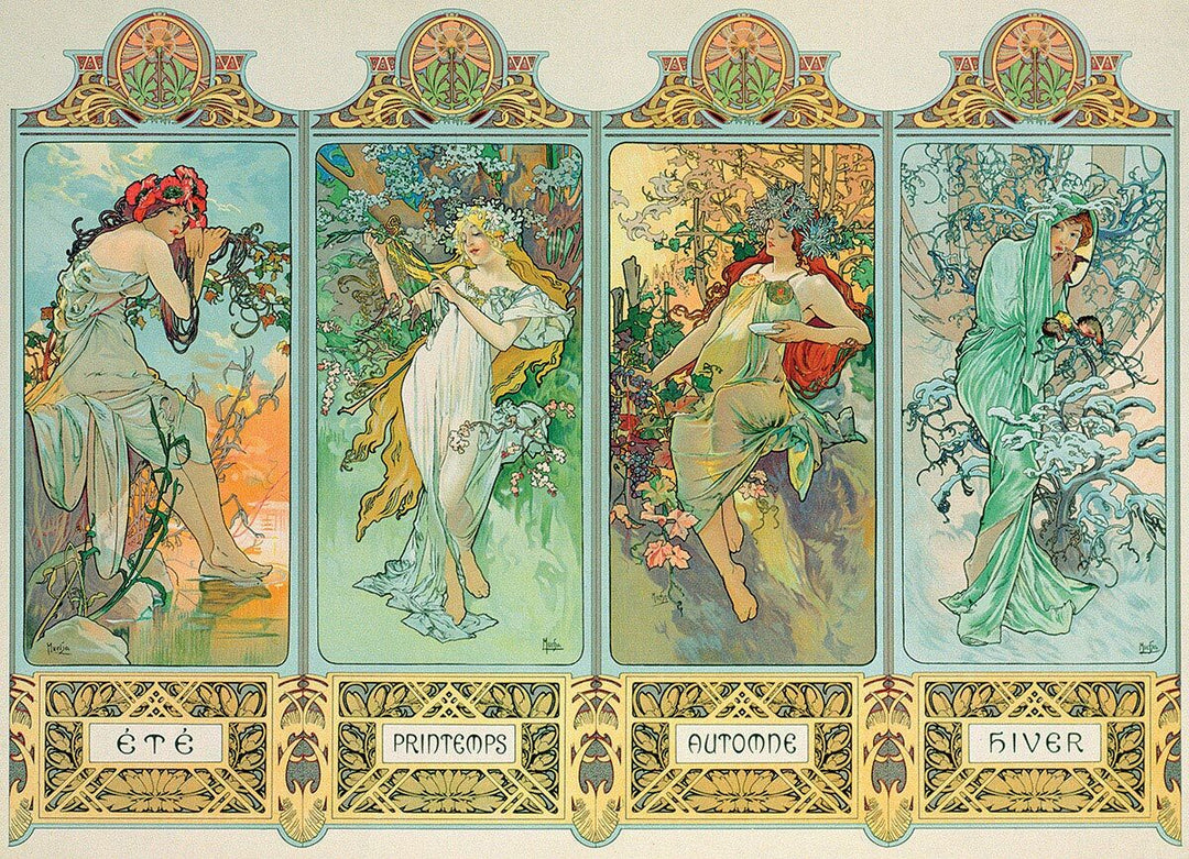 The Four Seasons (Variant 3) by Alphonse Mucha 1000-Piece Puzzle 