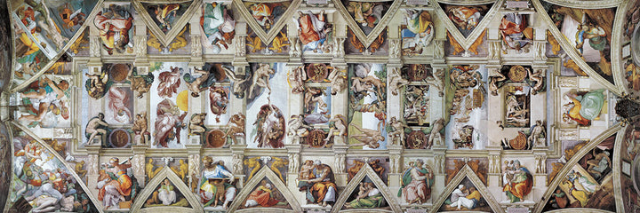 The Sistine Chapel Ceiling Panoramic by Michelangelo 1000-Piece Puzzle