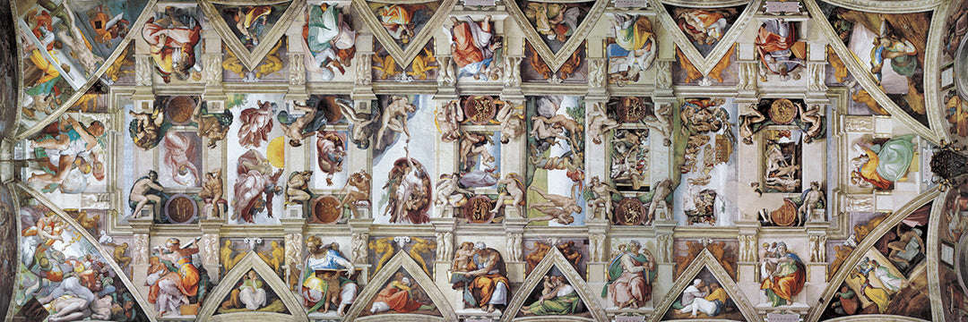 The Sistine Chapel Ceiling Panoramic by Michelangelo 1000-Piece Puzzle