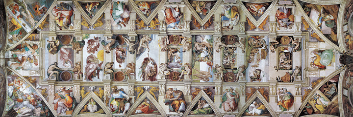 The Sistine Chapel Ceiling Panoramic by Michelangelo 1000-Piece Puzzle