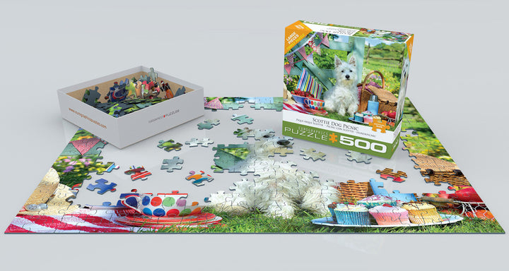 Puzzles Westie Dog Picnic, Family Oversize Puzzles 500-Piece Puzzle