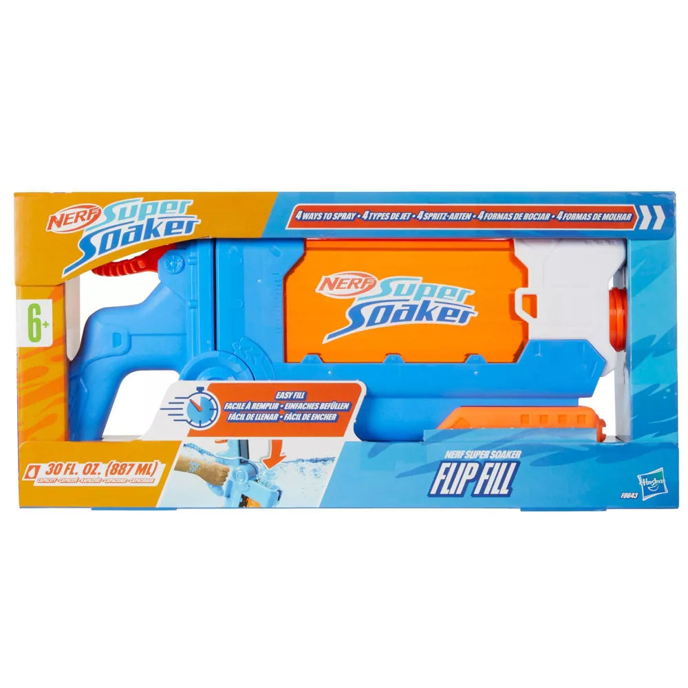 Super Soaker Barracuda Waterblaster – Dubbele Loop, 1 Liter Inhoud, Twee Continue Waterstralen, Blauw/wit, Voor Watergevechten