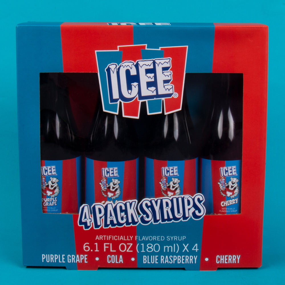 ICEE 4 Pack Syrups (Purple Grape, Cola, Blue Raspberry, Cherry)