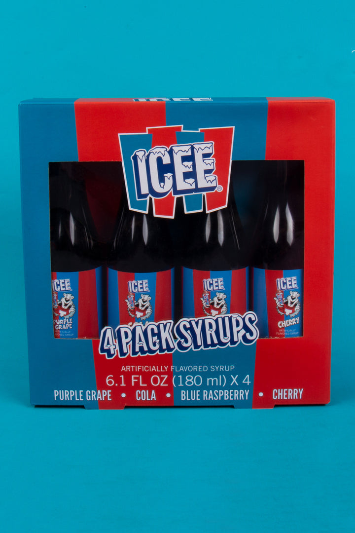 ICEE 4 Pack Syrups (Purple Grape, Cola, Blue Raspberry, Cherry)