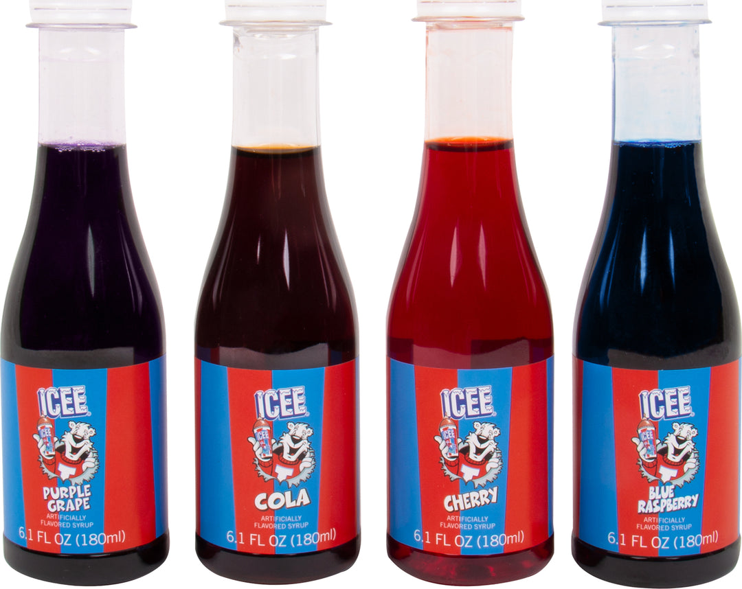ICEE 4 Pack Syrups (Purple Grape, Cola, Blue Raspberry, Cherry)