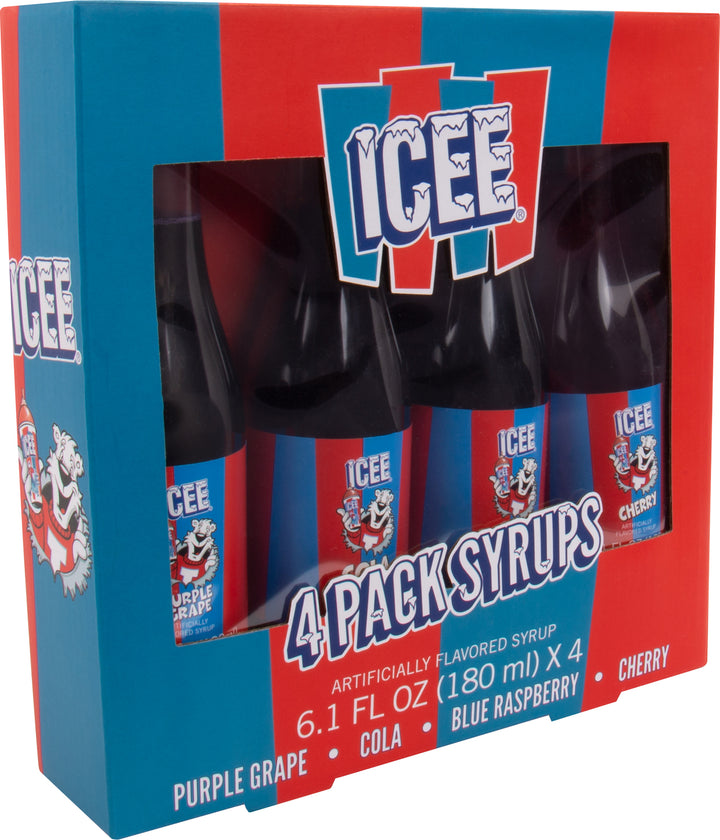ICEE 4 Pack Syrups (Purple Grape, Cola, Blue Raspberry, Cherry)