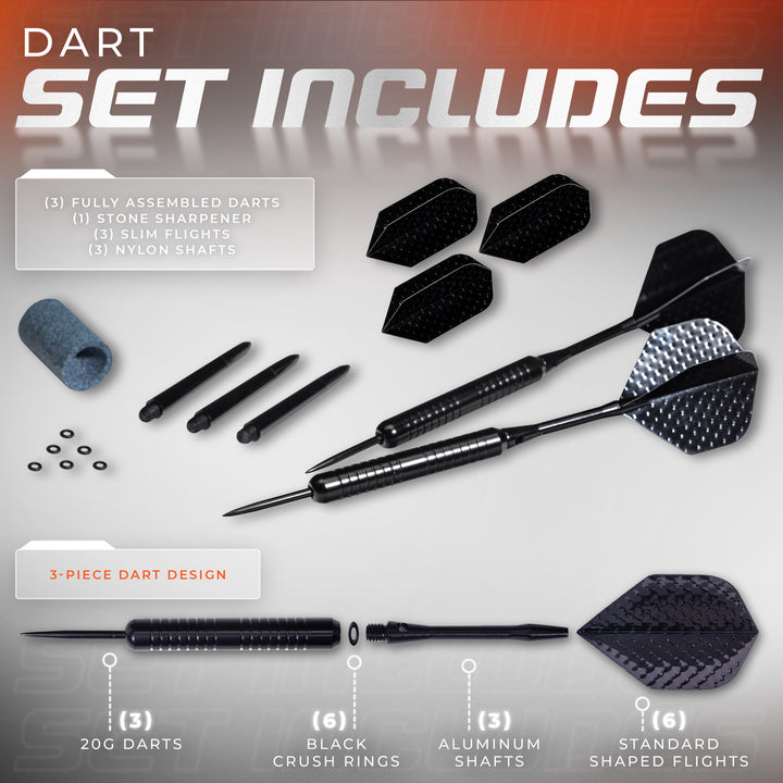 Steel Tip Darts - 20G Black