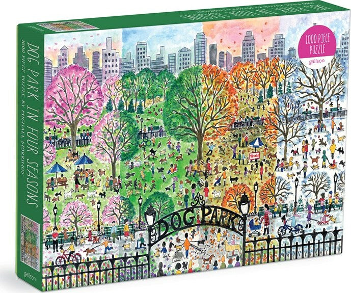 Michael Storrings Dog Park in Four Seasons 1000 Piece Puzzle