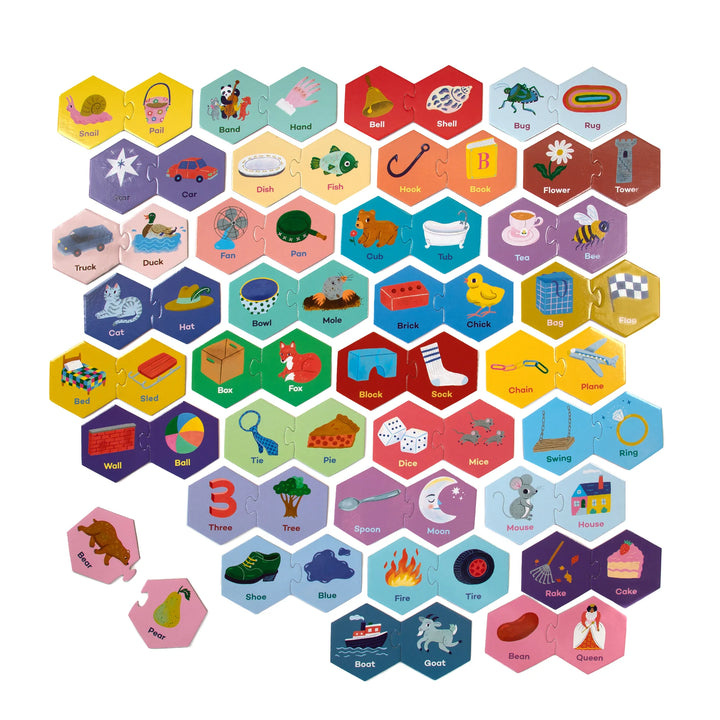 Rhyming Worlds Puzzle Pairs Hexagon