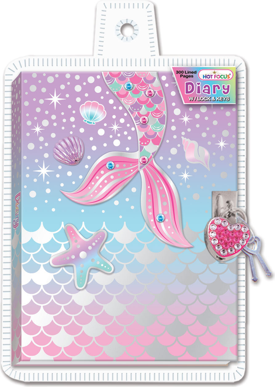 Diary with Lock & Keys, Mermaid Vibes