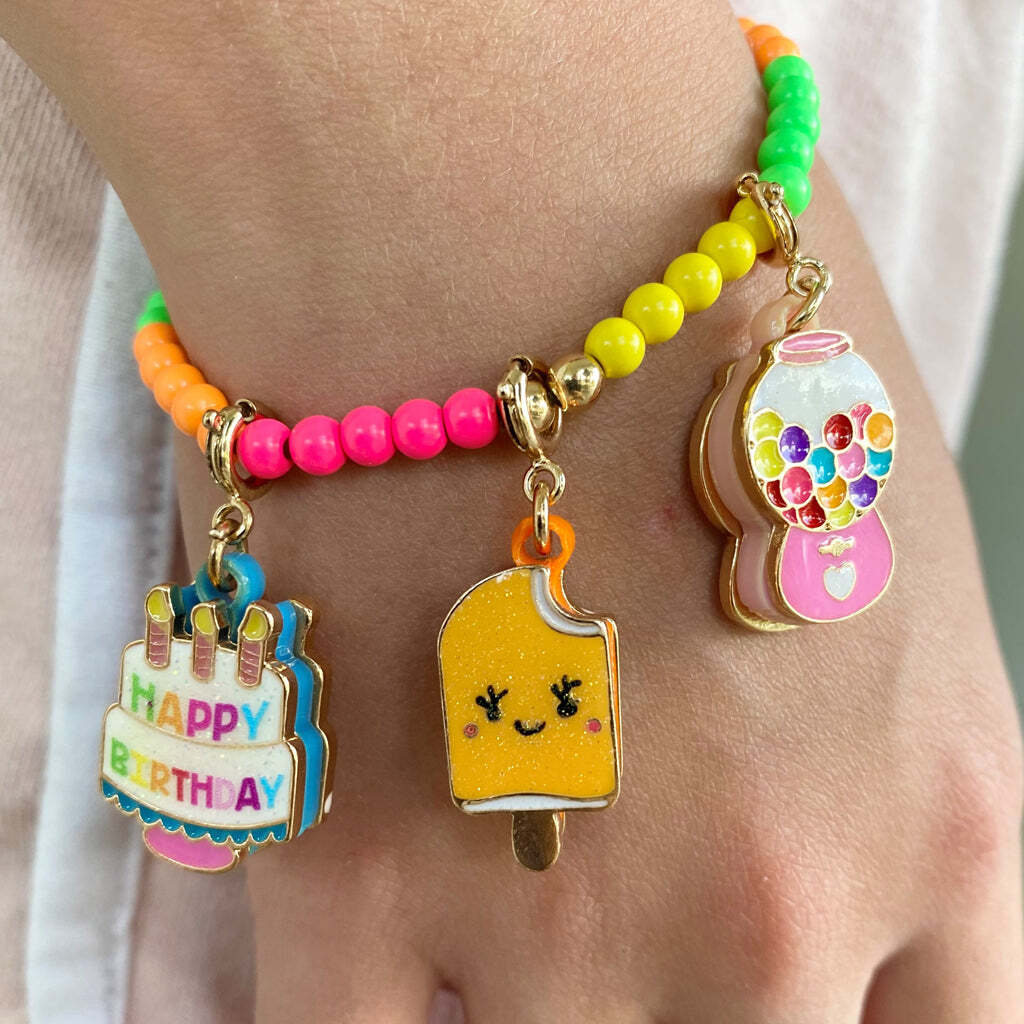 Gold Birthday Cake Charm