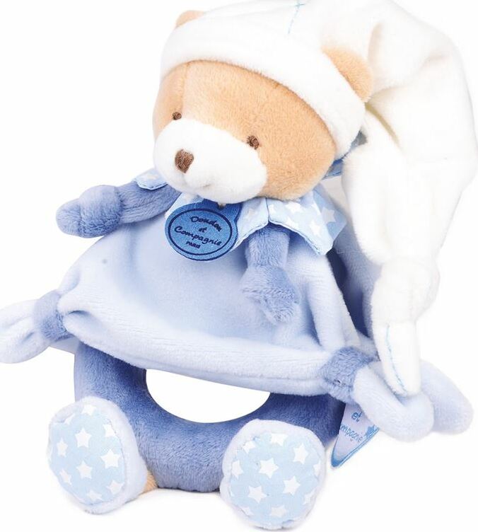Doudou et Compagnie Blue Bear Baby Rattle