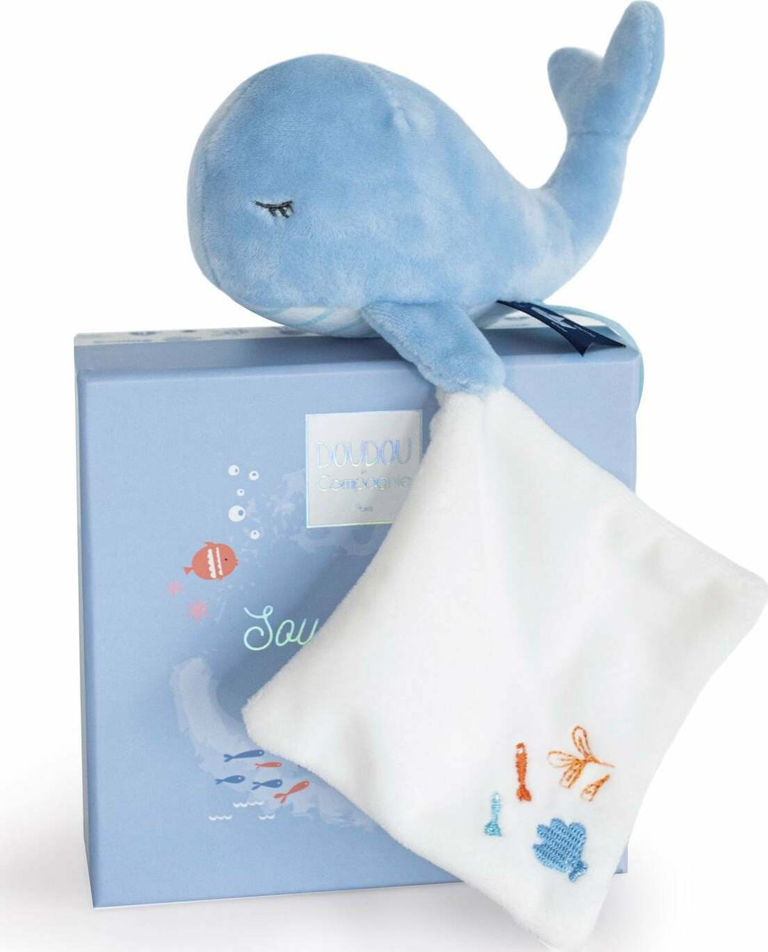 Doudou et Compagnie Under the Sea: Whale Plush with Doudou blanket