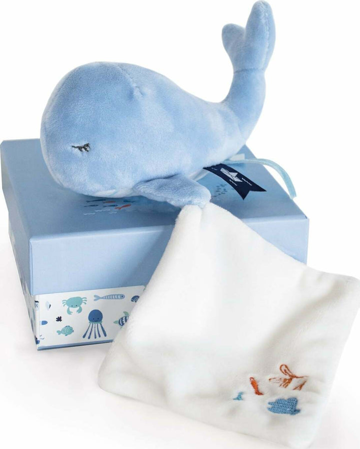 Doudou et Compagnie Under the Sea: Whale Plush with Doudou blanket