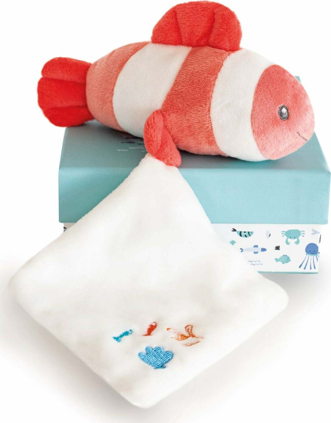 Doudou et Compagnie Under the Sea: Coral Clownfish Plush with Doudou blanket