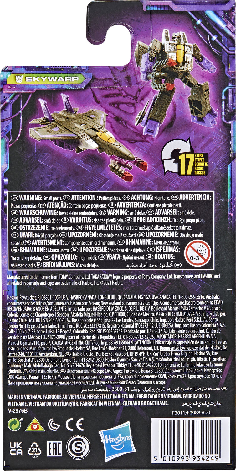 Transformers: Legacy Transformers Toys Generations Legacy Core Skywarp Action Figure - 8 and Up, 3.5-inch